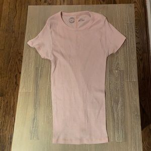 Baby Pink Urban Outfitters Fitted Rib Tee